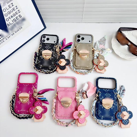 Luxe floral wristlet case